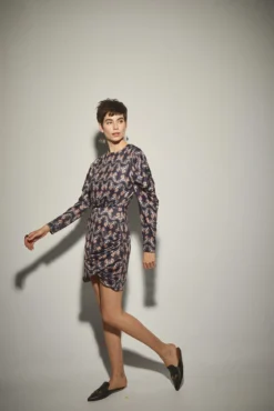 Vestido Mini Acetinado Borboletas