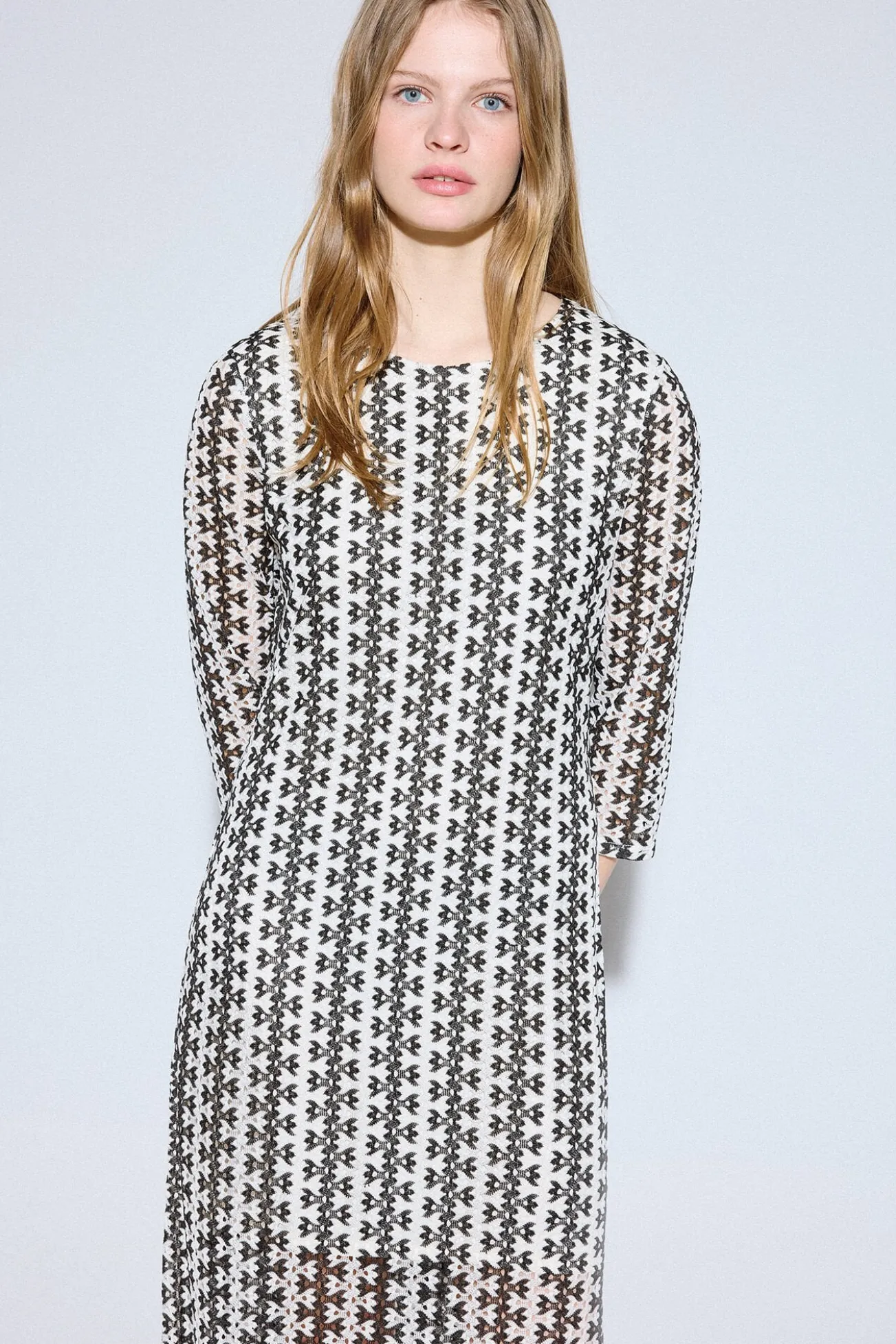 Vestido riscas bicolor