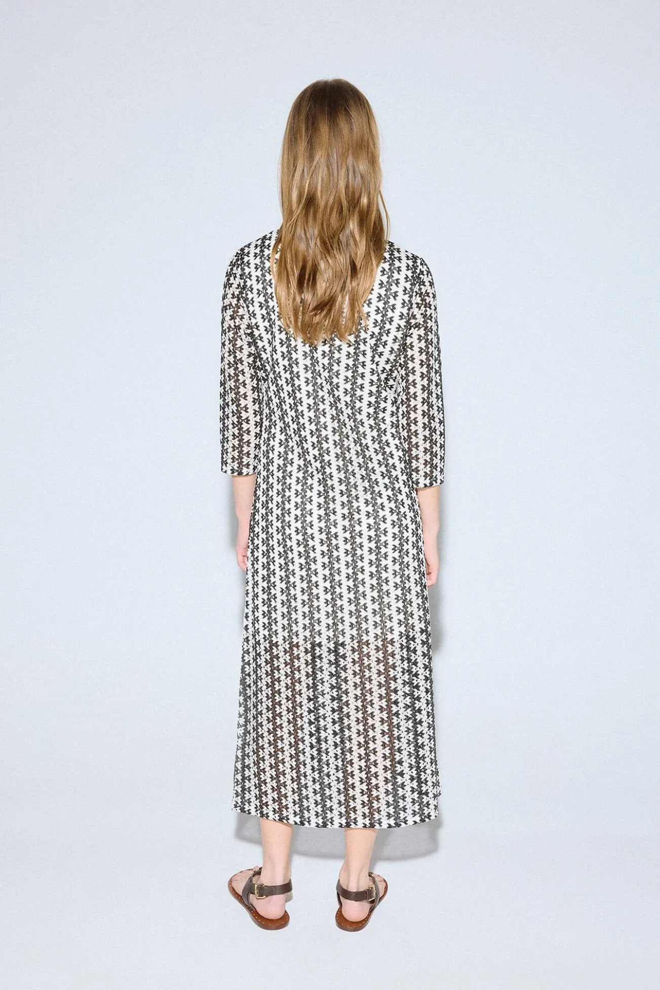 Vestido riscas bicolor