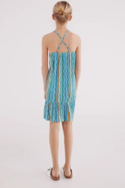 Vestido tricolor menina