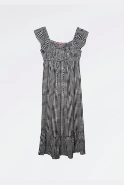 Vestido vichy com smock no peito
